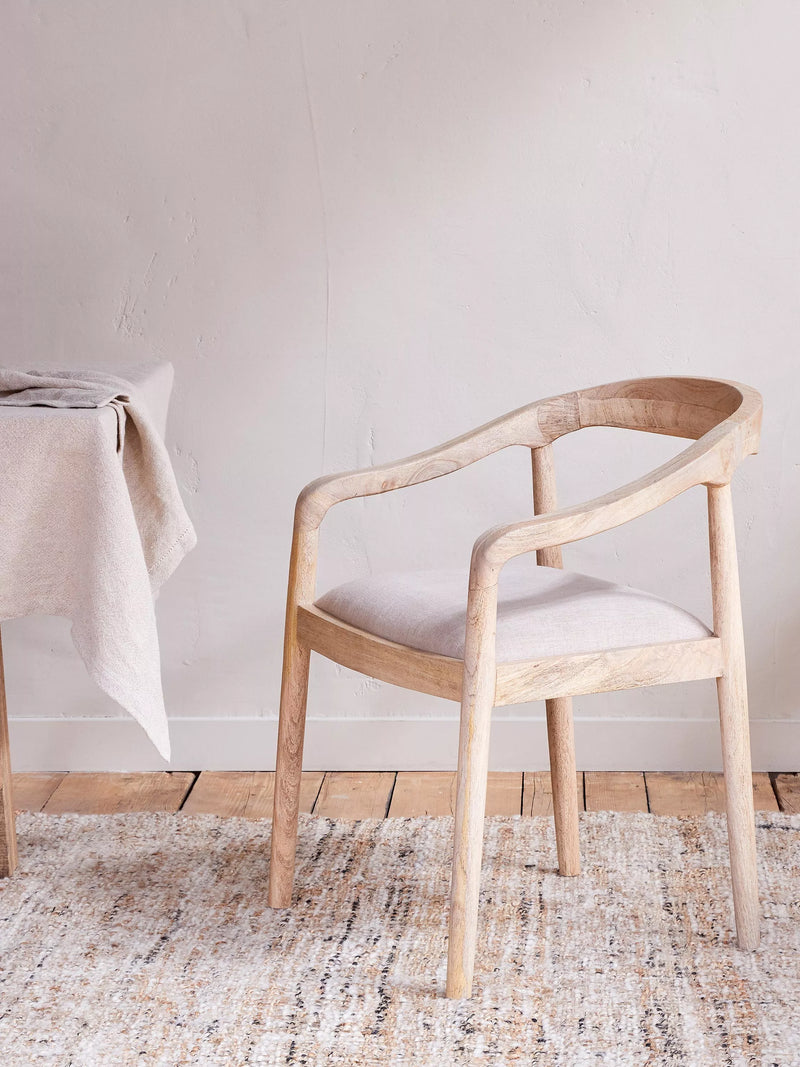 nkuku Anbu dining chair natural solid mango wood - British product