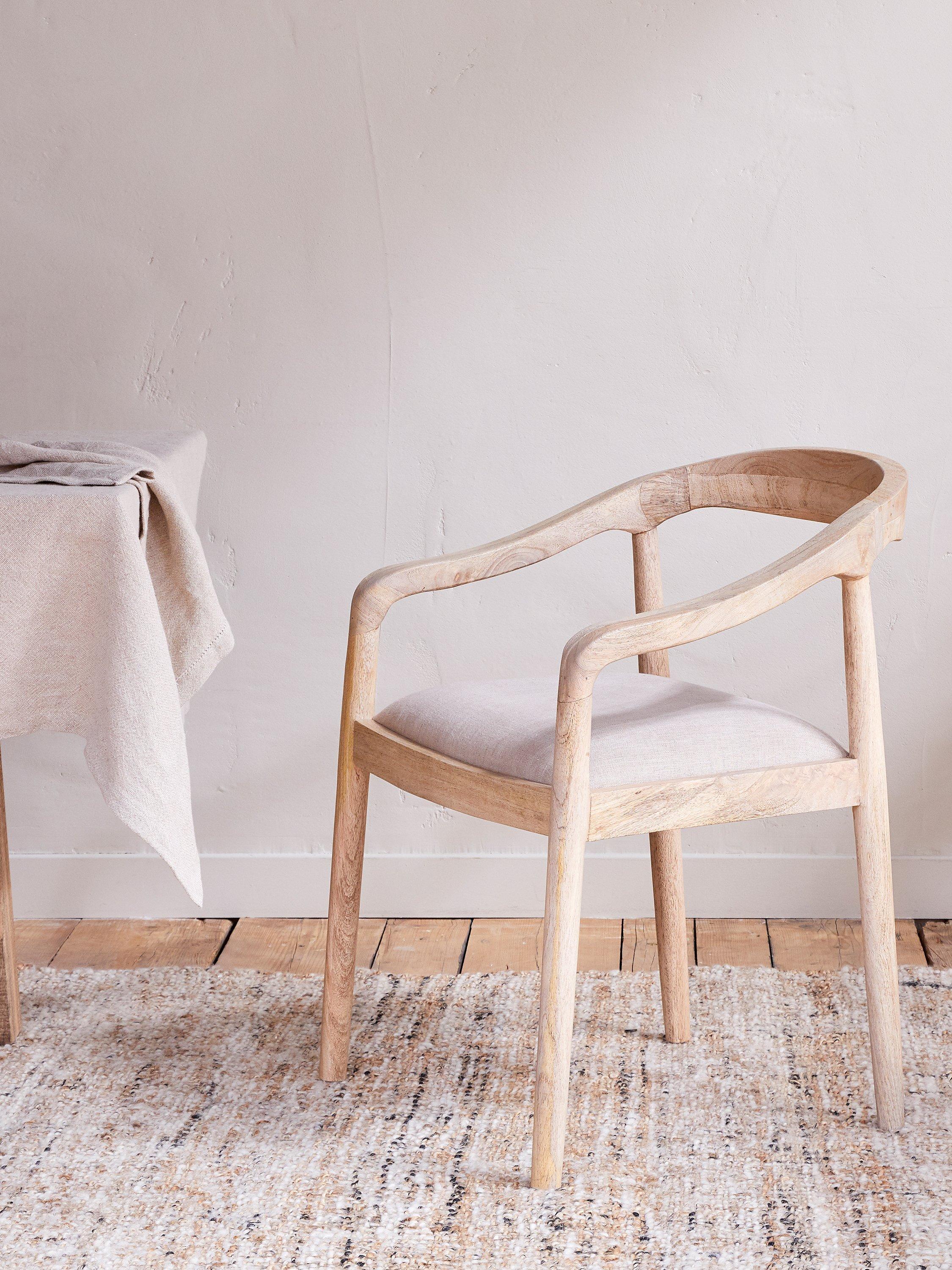 nkuku Anbu dining chair natural solid mango wood - British product