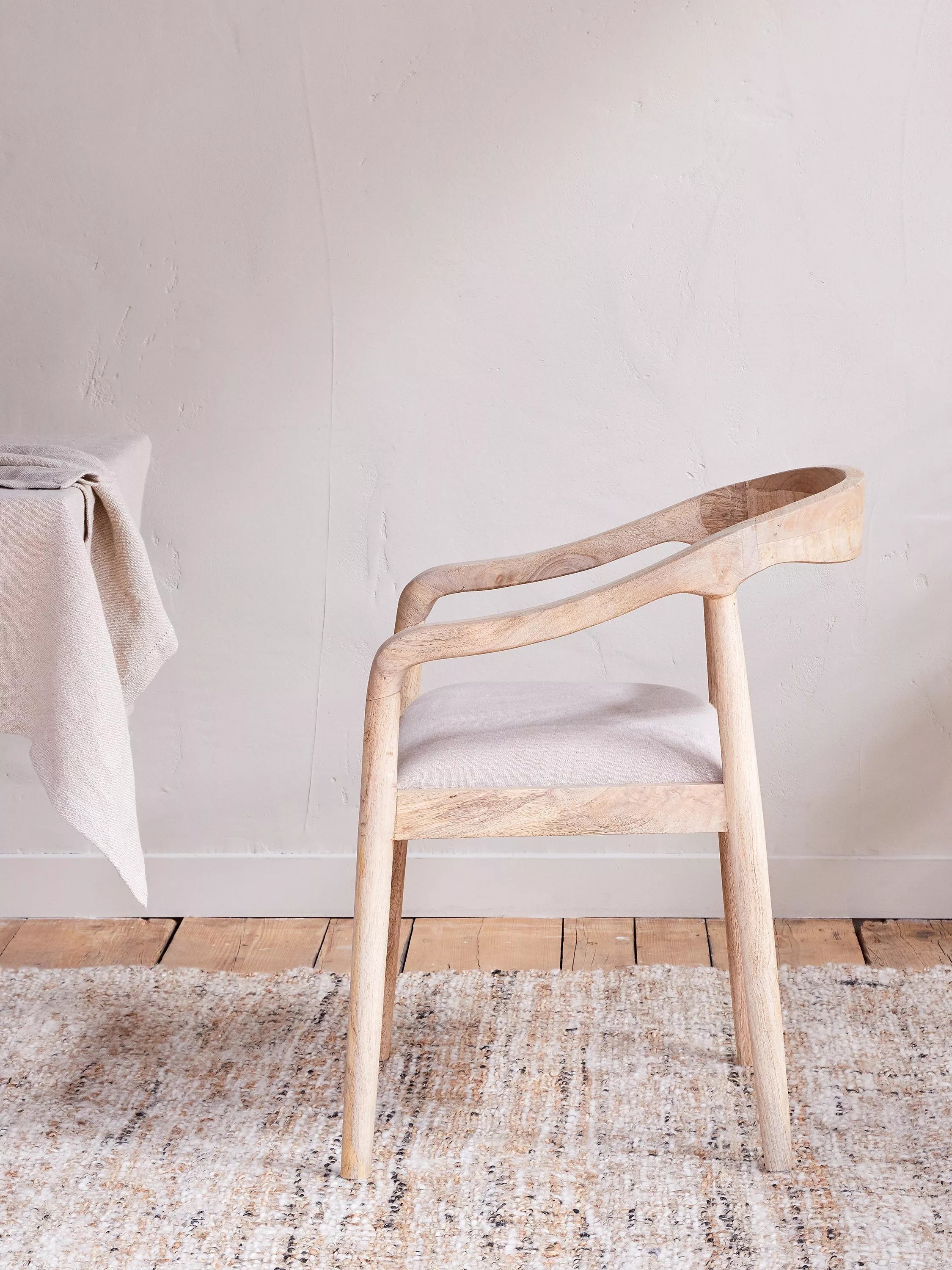 nkuku Anbu dining chair natural solid mango wood - British product