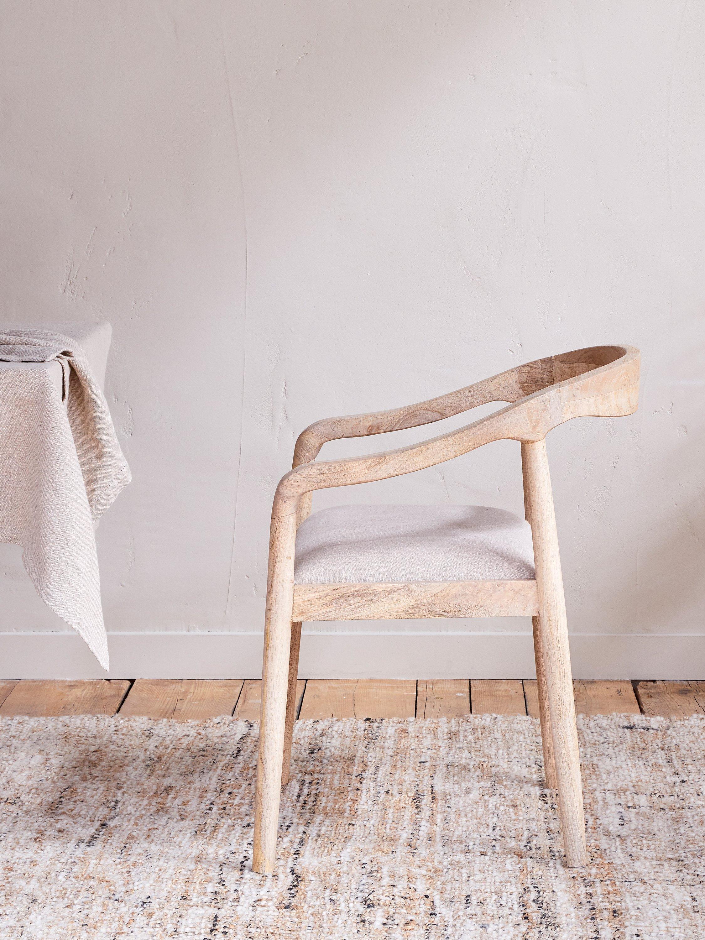 nkuku Anbu dining chair natural solid mango wood - British product