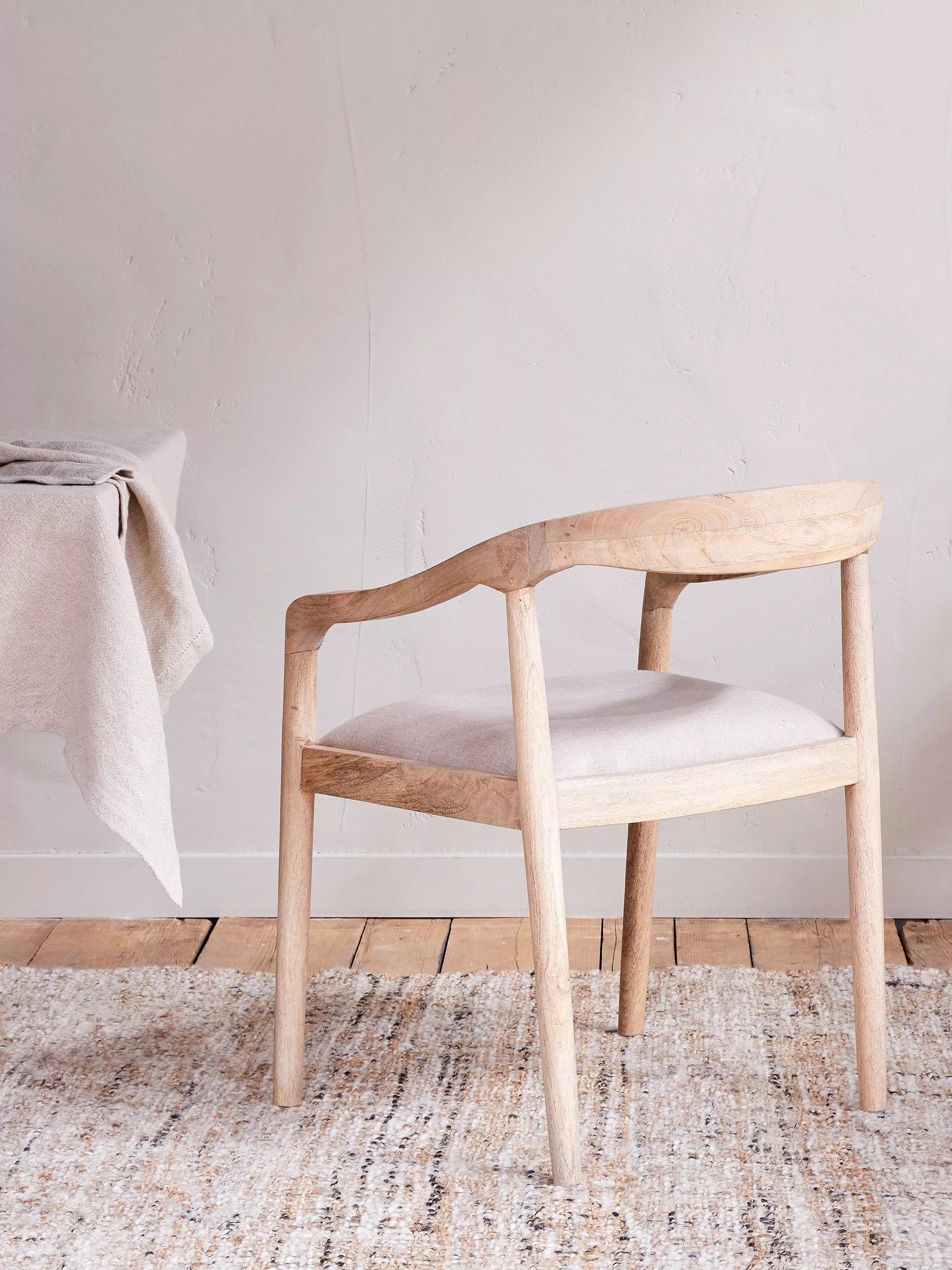 nkuku Anbu dining chair natural solid mango wood - British product