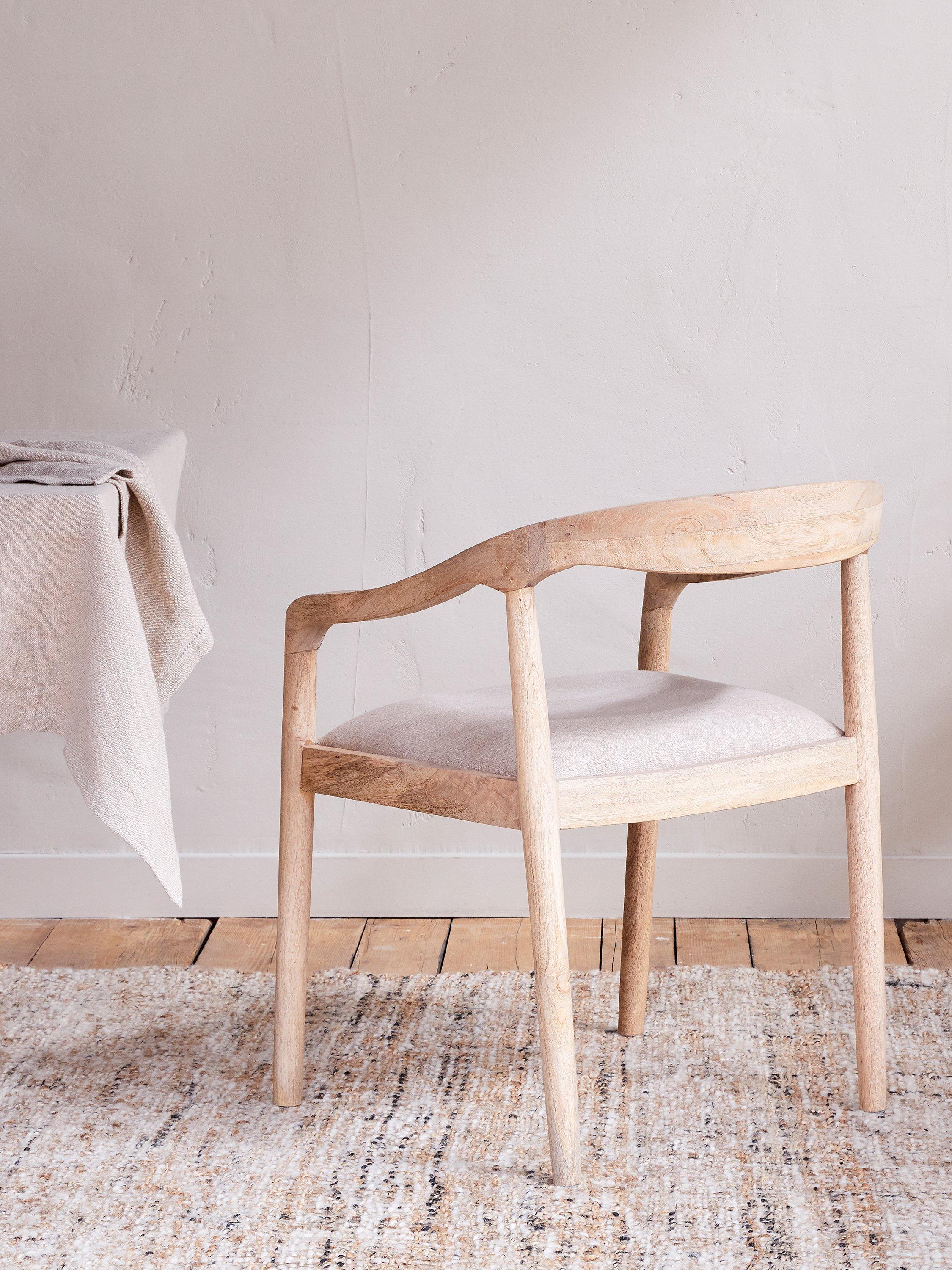 nkuku Anbu dining chair natural solid mango wood - British product