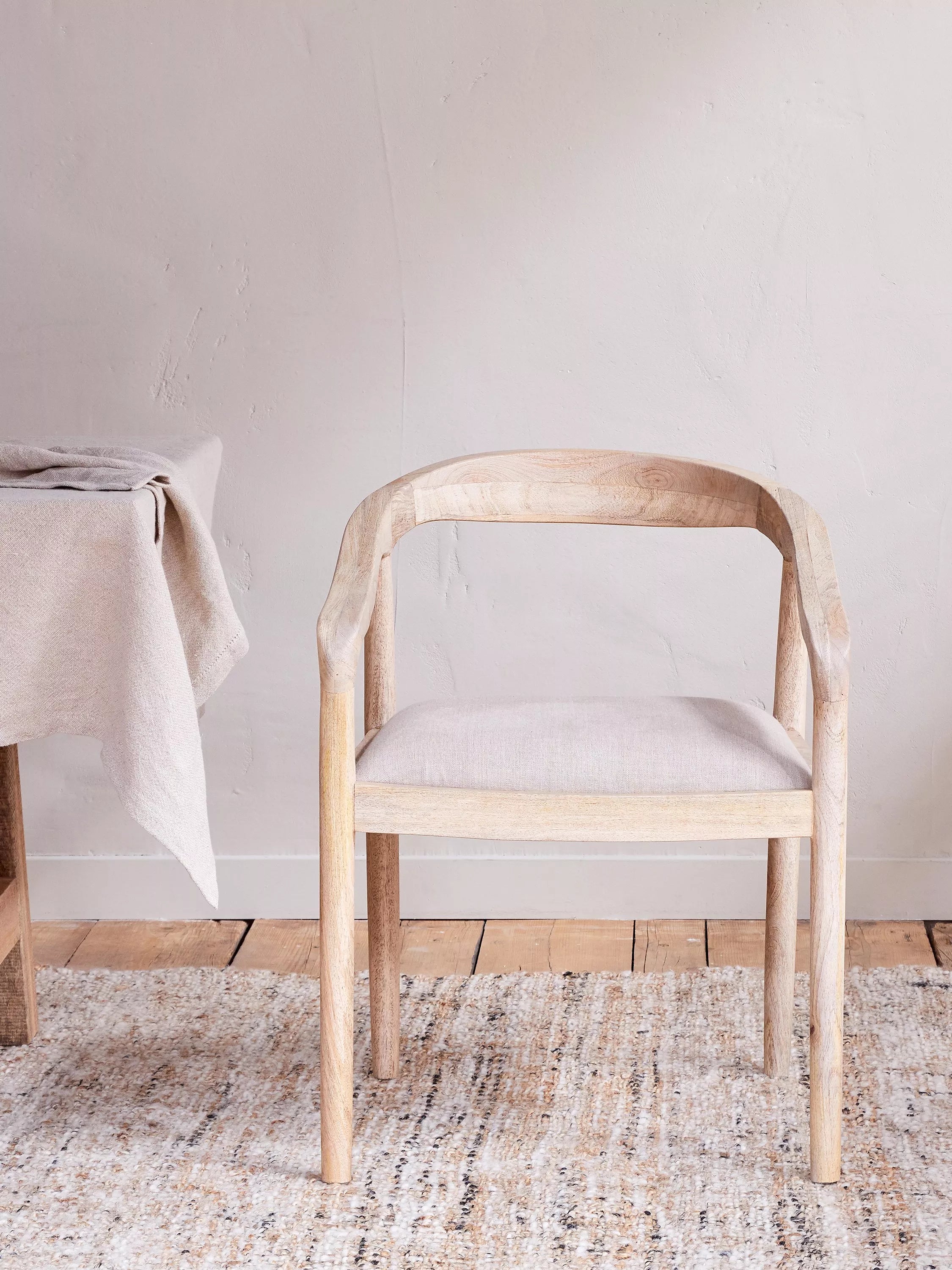 nkuku Anbu dining chair natural solid mango wood - British product