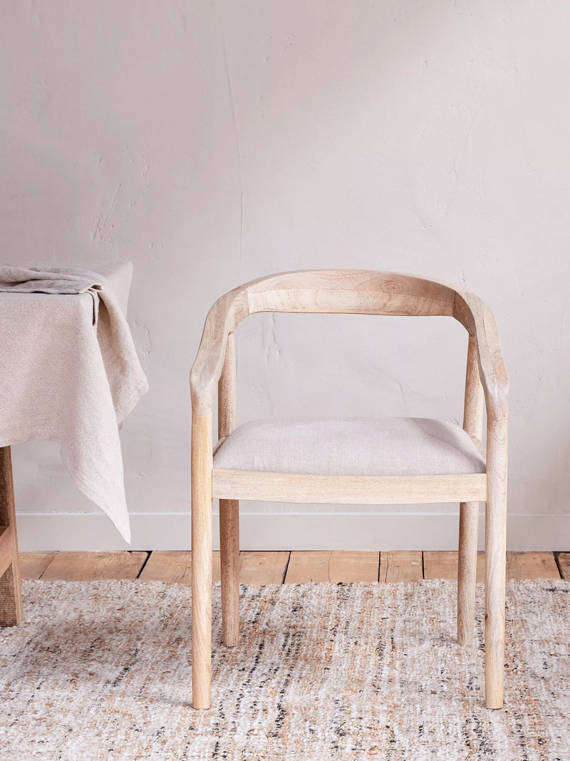 nkuku Anbu dining chair natural solid mango wood - British product
