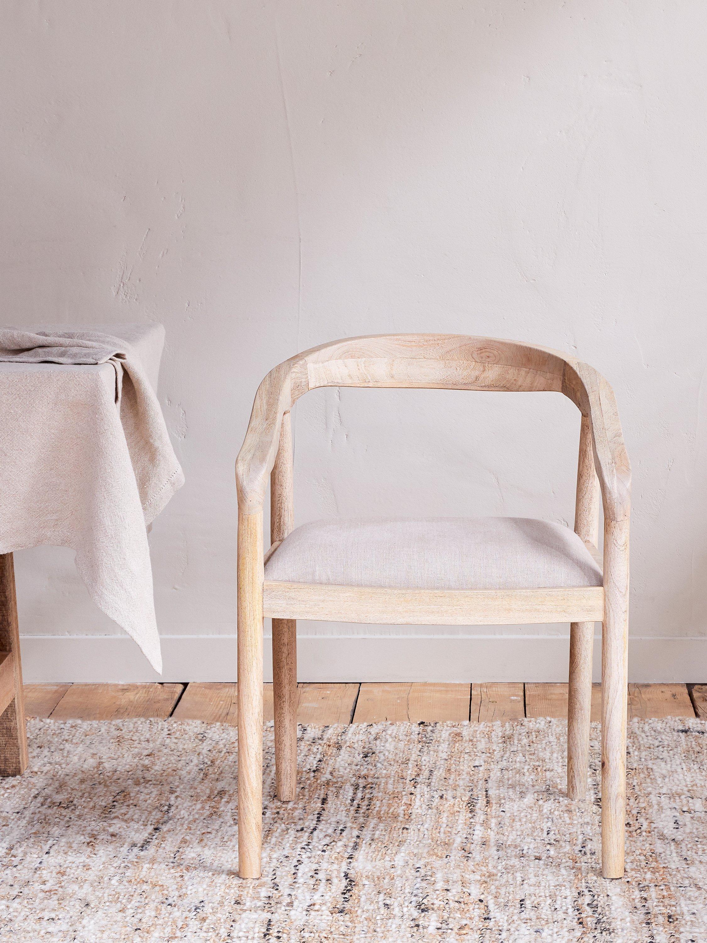 nkuku Anbu dining chair natural solid mango wood - British product