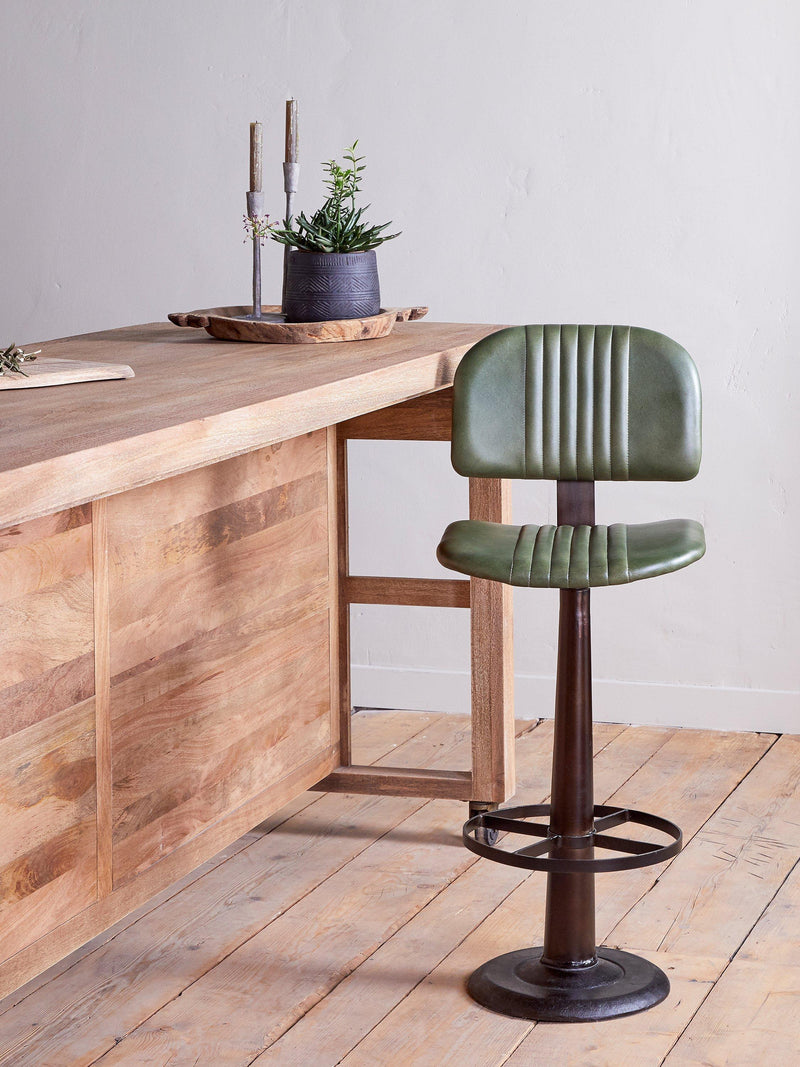 nkuku Narwana bar chair green, imported from the UK