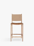 nkuku Nayan counter chair in tan buffalo leather, imported from the UK