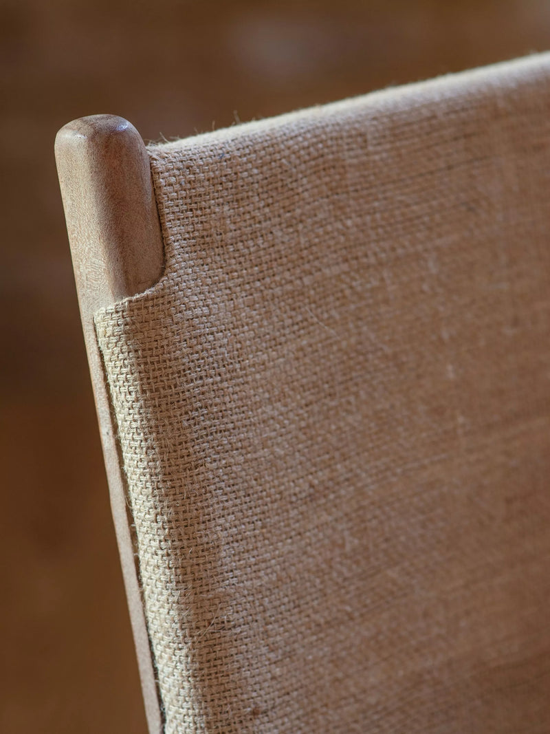 nkuku Nayan counter chair in tan buffalo leather, imported from the UK