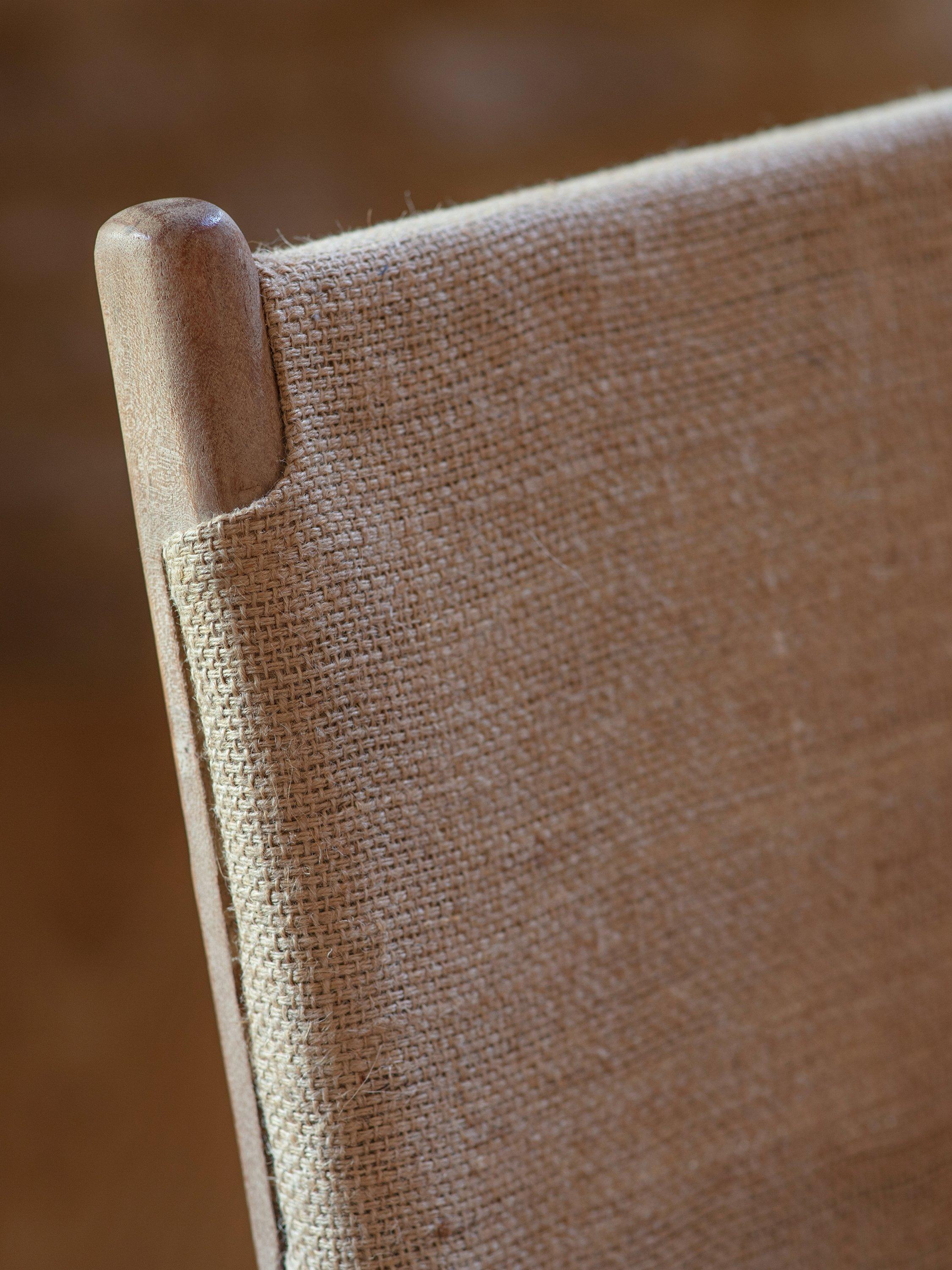 nkuku Nayan counter chair in tan buffalo leather, imported from the UK