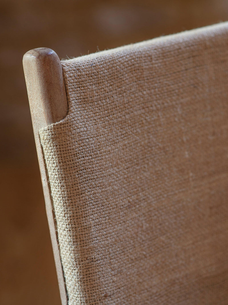 nkuku Nayan counter chair in tan buffalo leather, imported from the UK