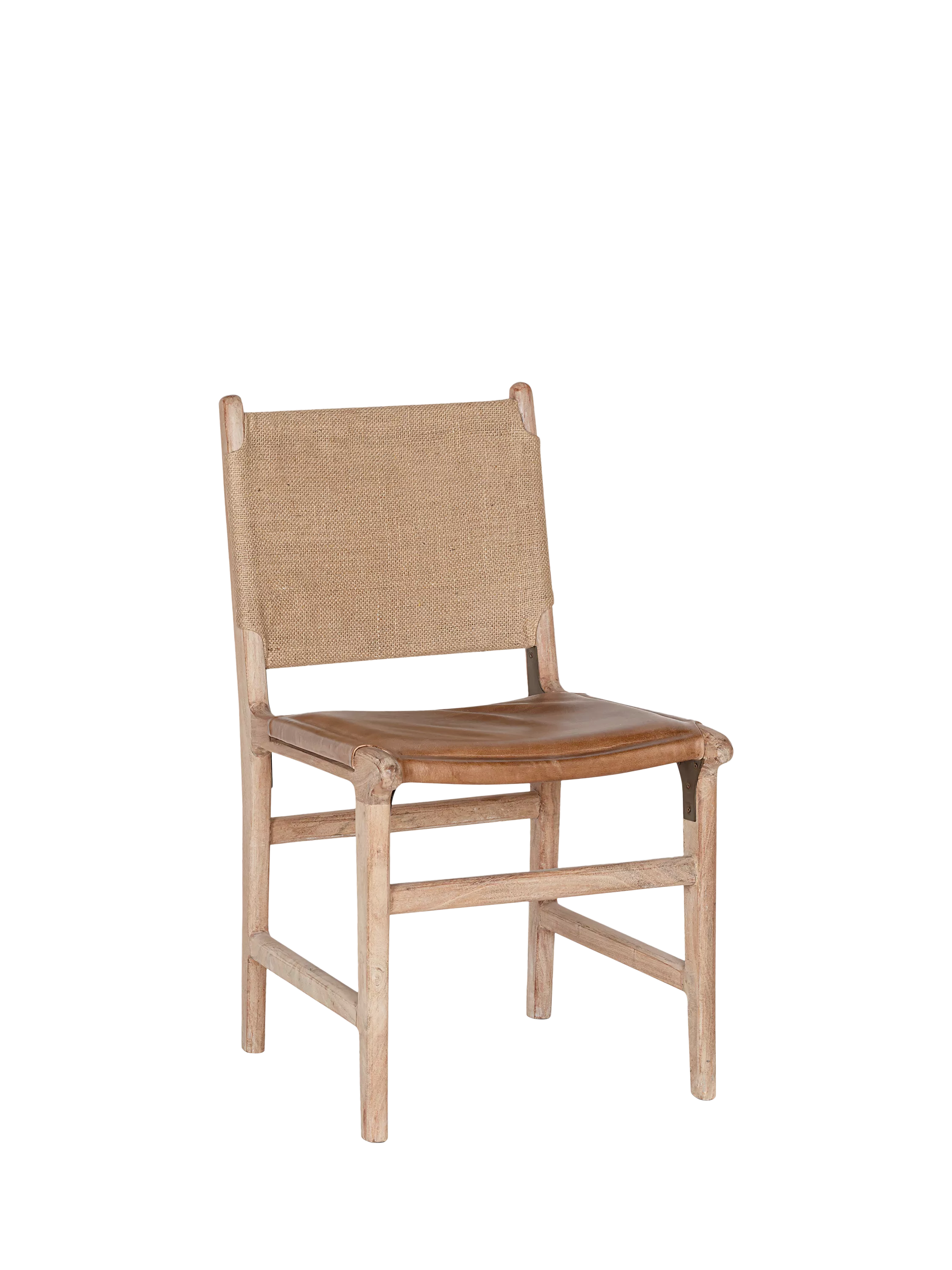nkuku Nayan dining chair in tan, imported from the UK