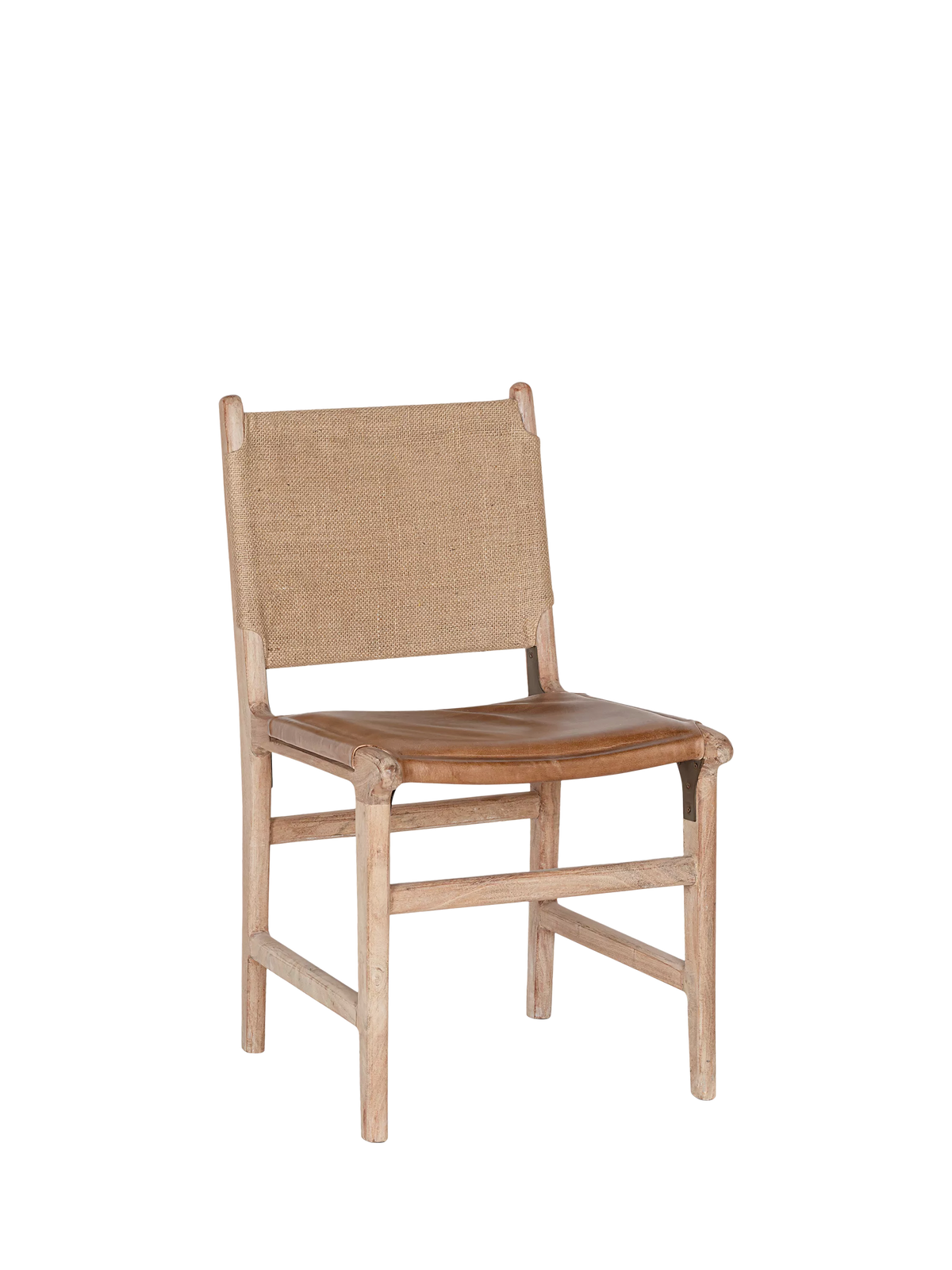 nkuku Nayan dining chair in tan, imported from the UK