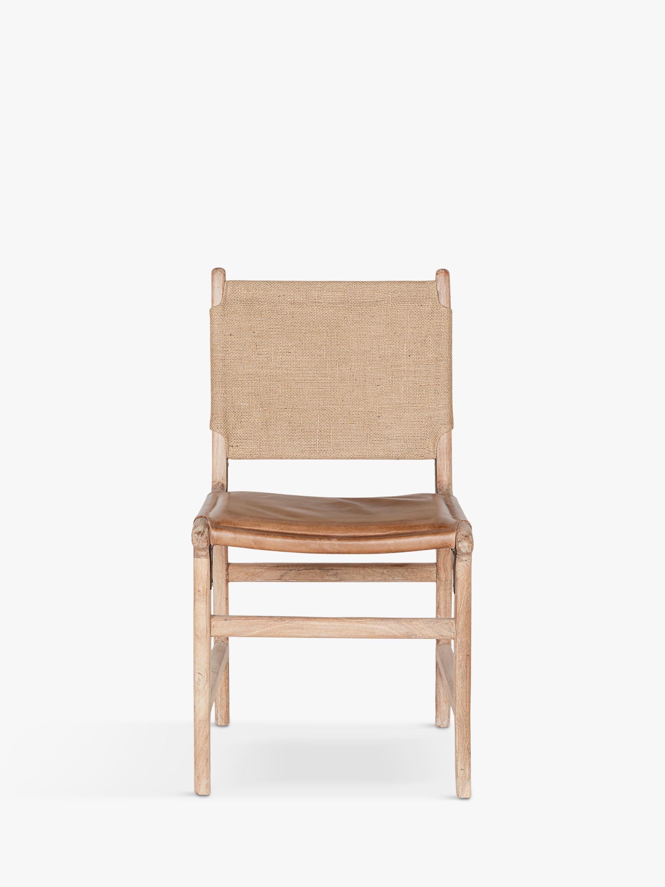 nkuku Nayan dining chair in tan, imported from the UK