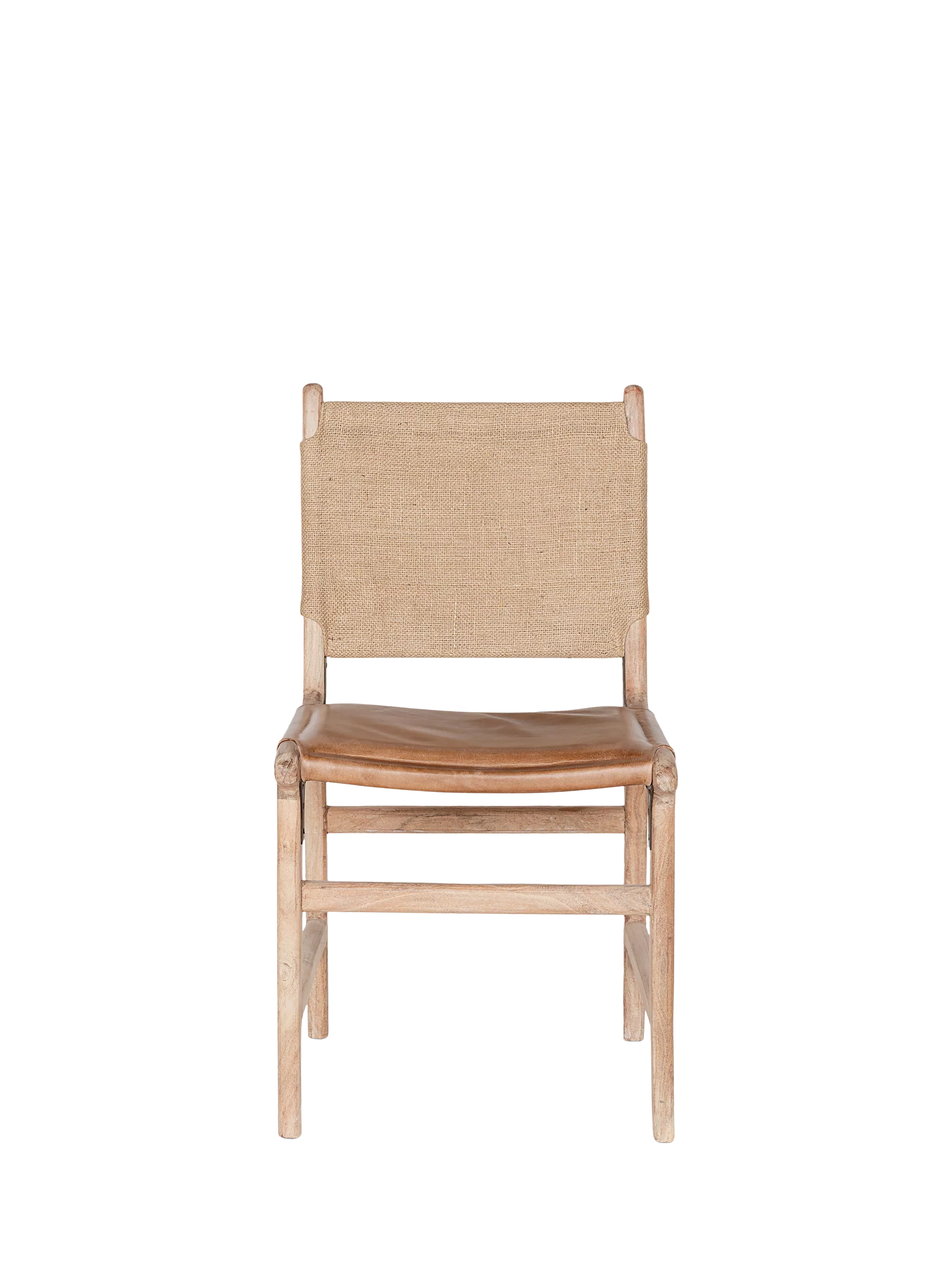 nkuku Nayan dining chair in tan, imported from the UK