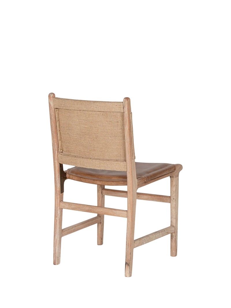 nkuku Nayan dining chair in tan, imported from the UK