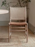nkuku Nayan dining chair in tan, imported from the UK