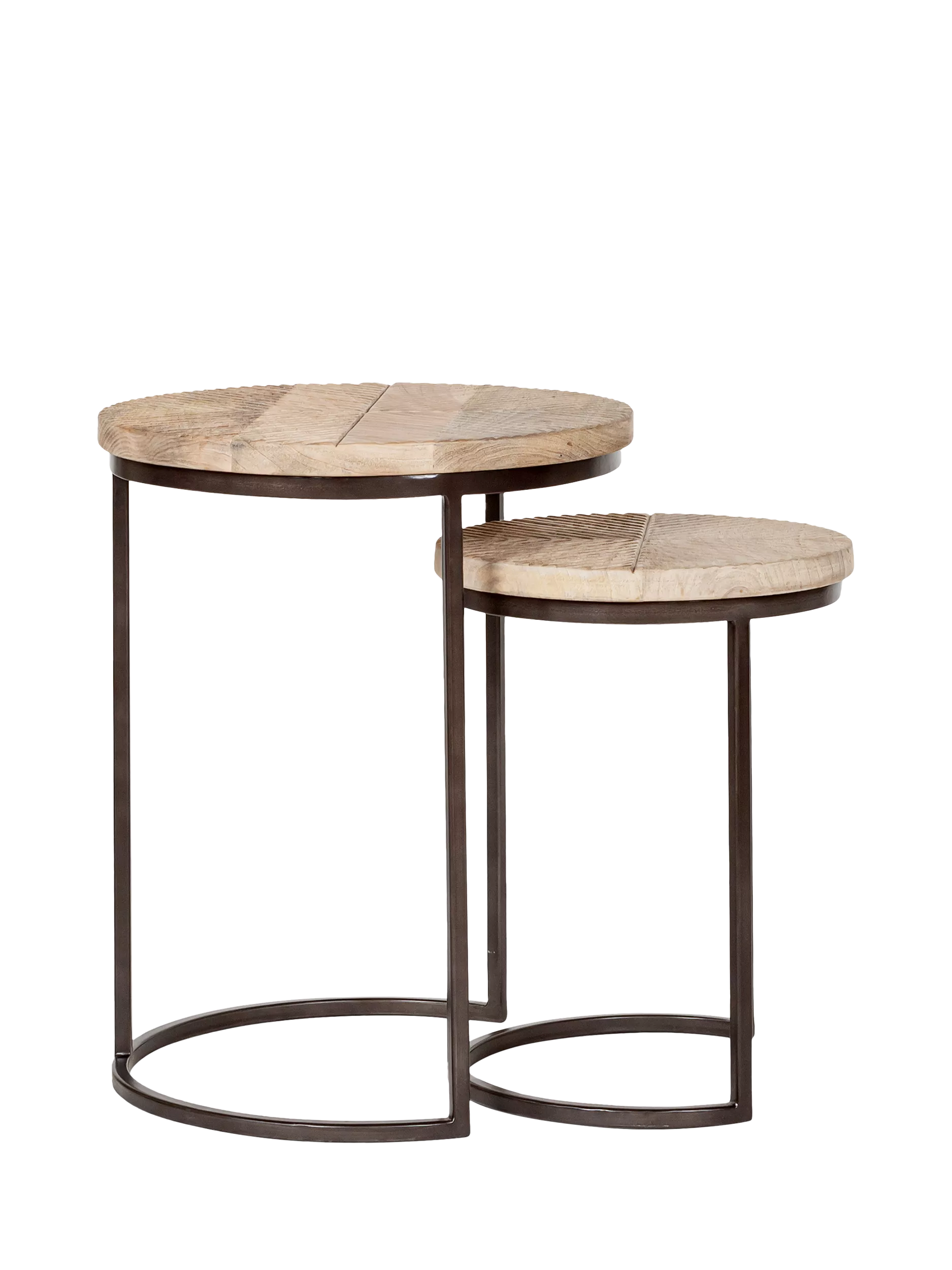 nkuku Aasha nesting side tables natural mango wood (British brand)