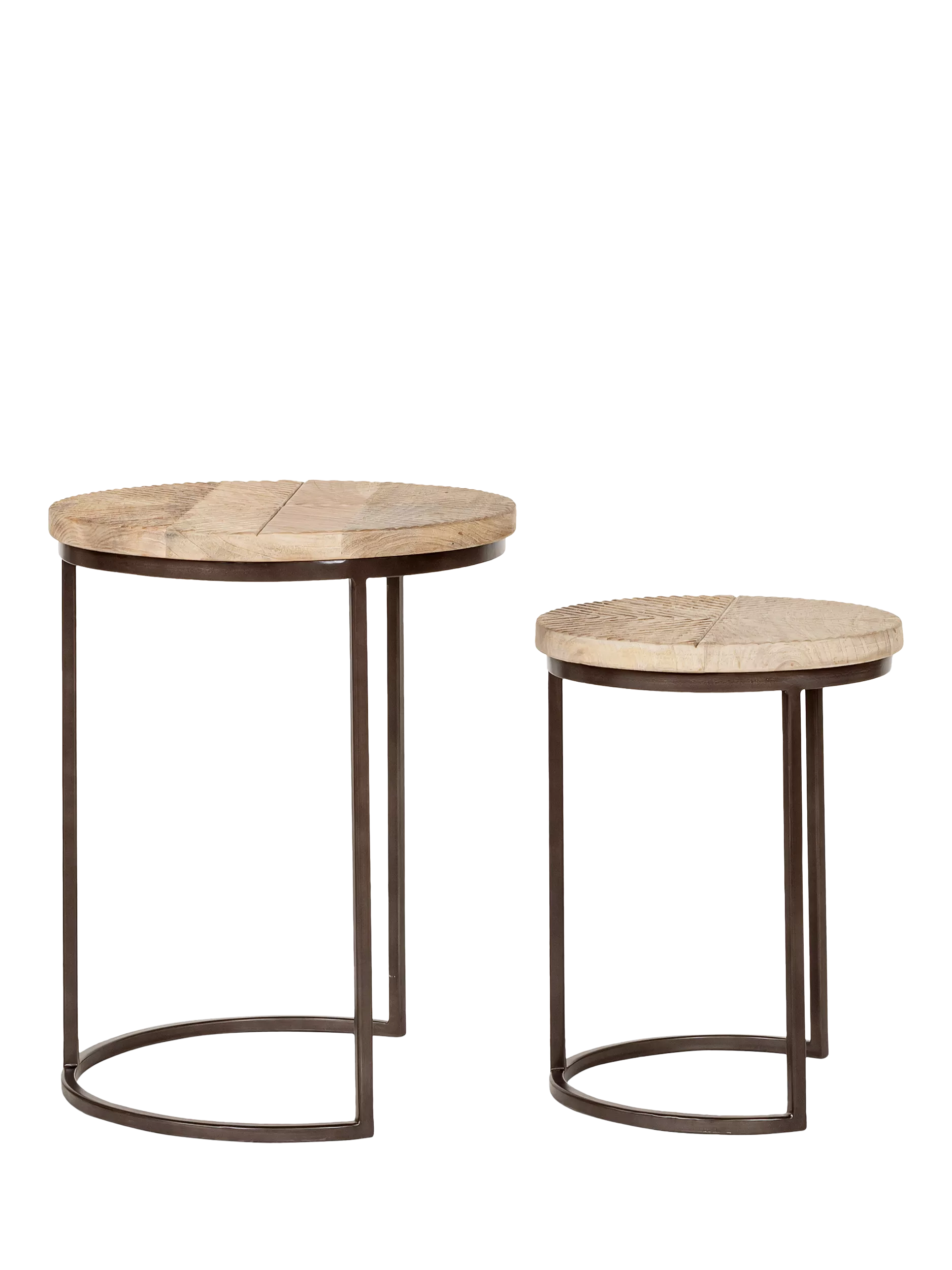 nkuku Aasha nesting side tables natural mango wood (British brand)