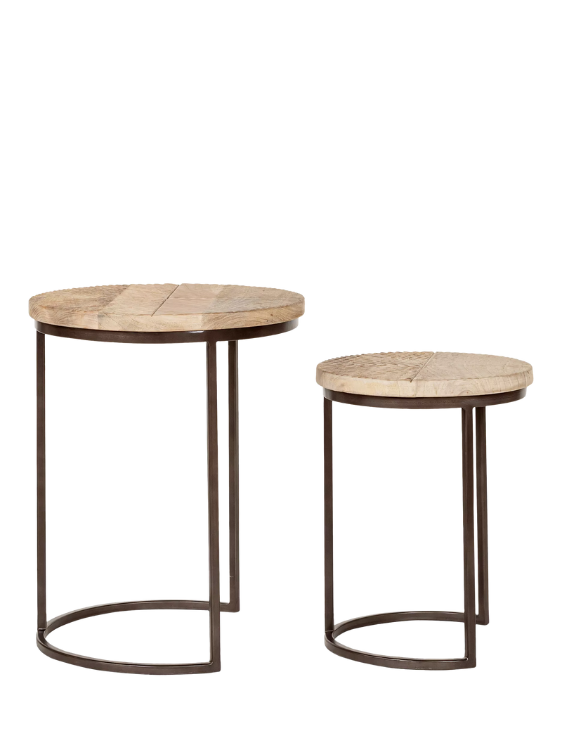 nkuku Aasha nesting side tables natural mango wood (British brand)