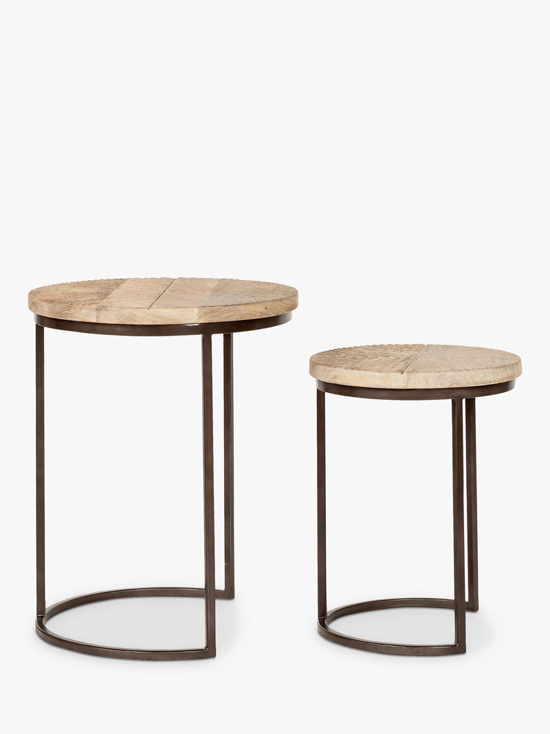 nkuku Aasha nesting side tables natural mango wood (British brand)