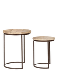 nkuku Aasha nesting side tables natural mango wood (British brand)