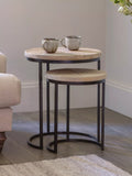 nkuku Aasha nesting side tables natural mango wood (British brand)
