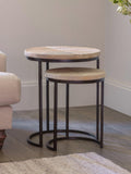 nkuku Aasha nesting side tables natural mango wood (British brand)
