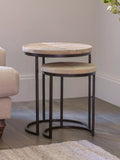 nkuku Aasha nesting side tables natural mango wood (British brand)