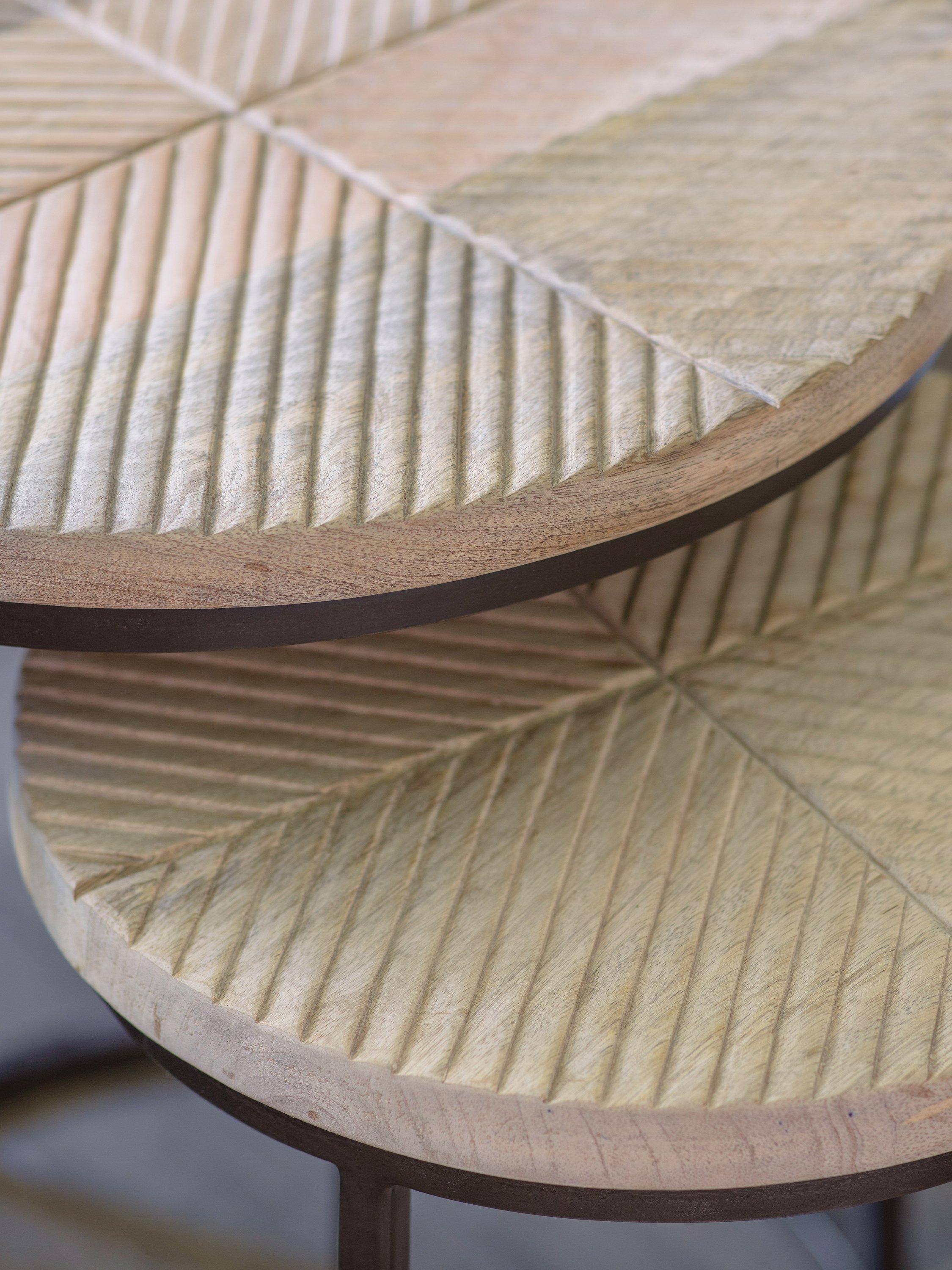 nkuku Aasha nesting side tables natural mango wood (British brand)