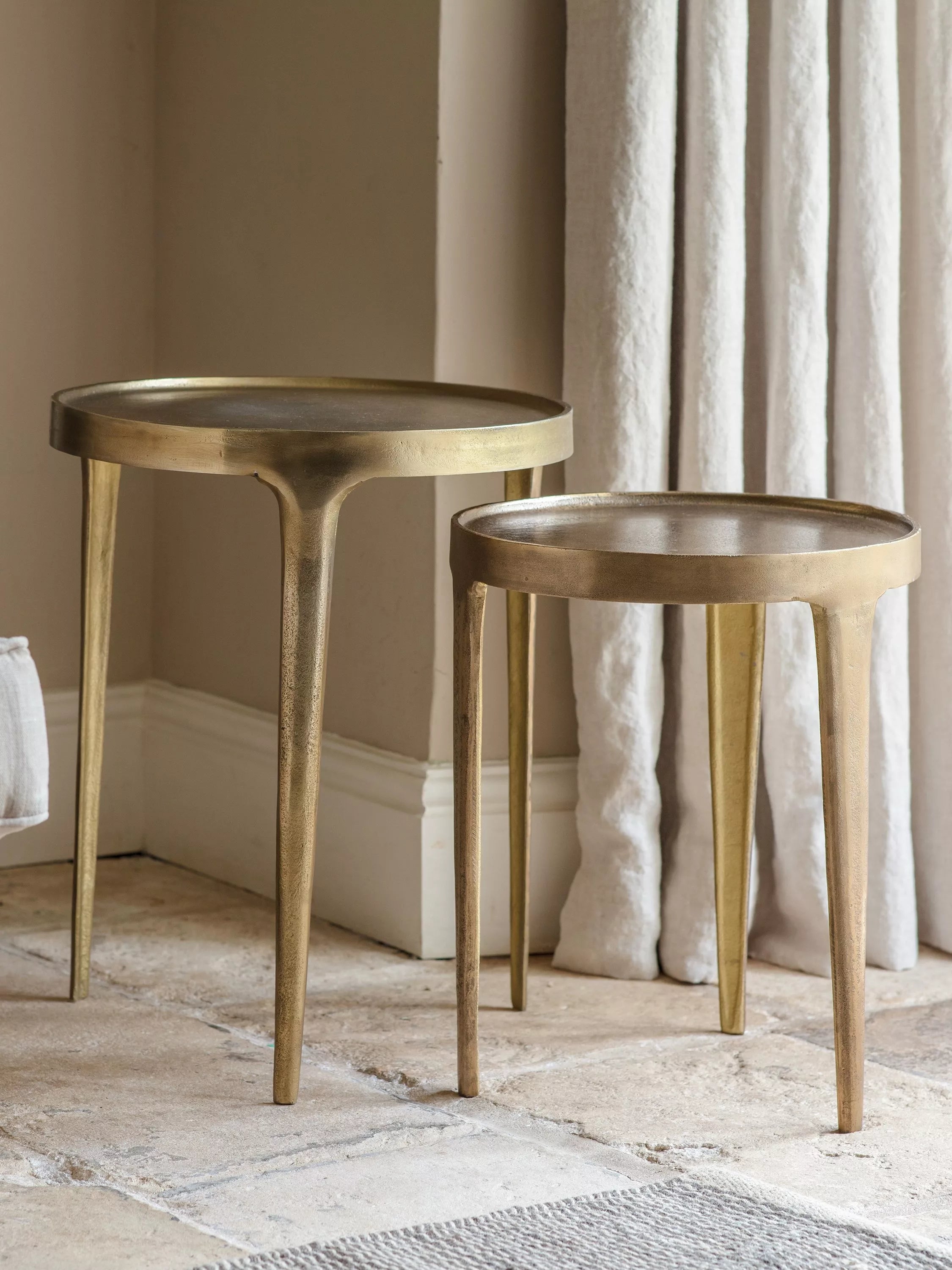 nkuku Rohia large brass side table - British product