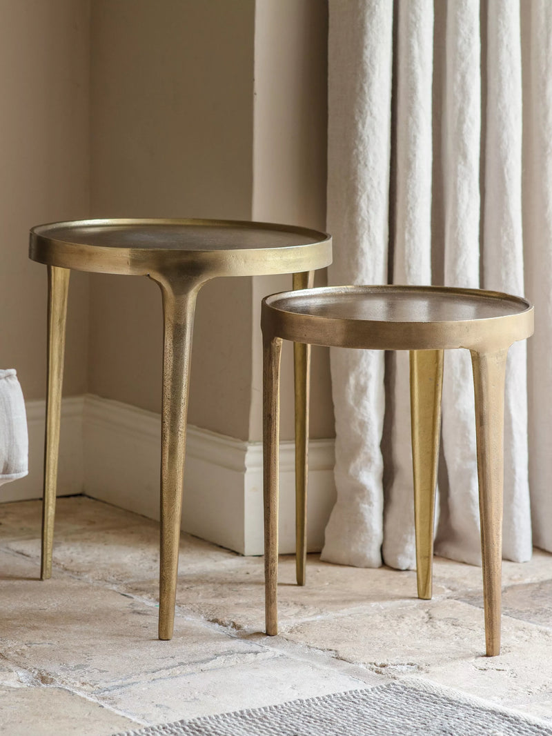 nkuku Rohia large brass side table - British product