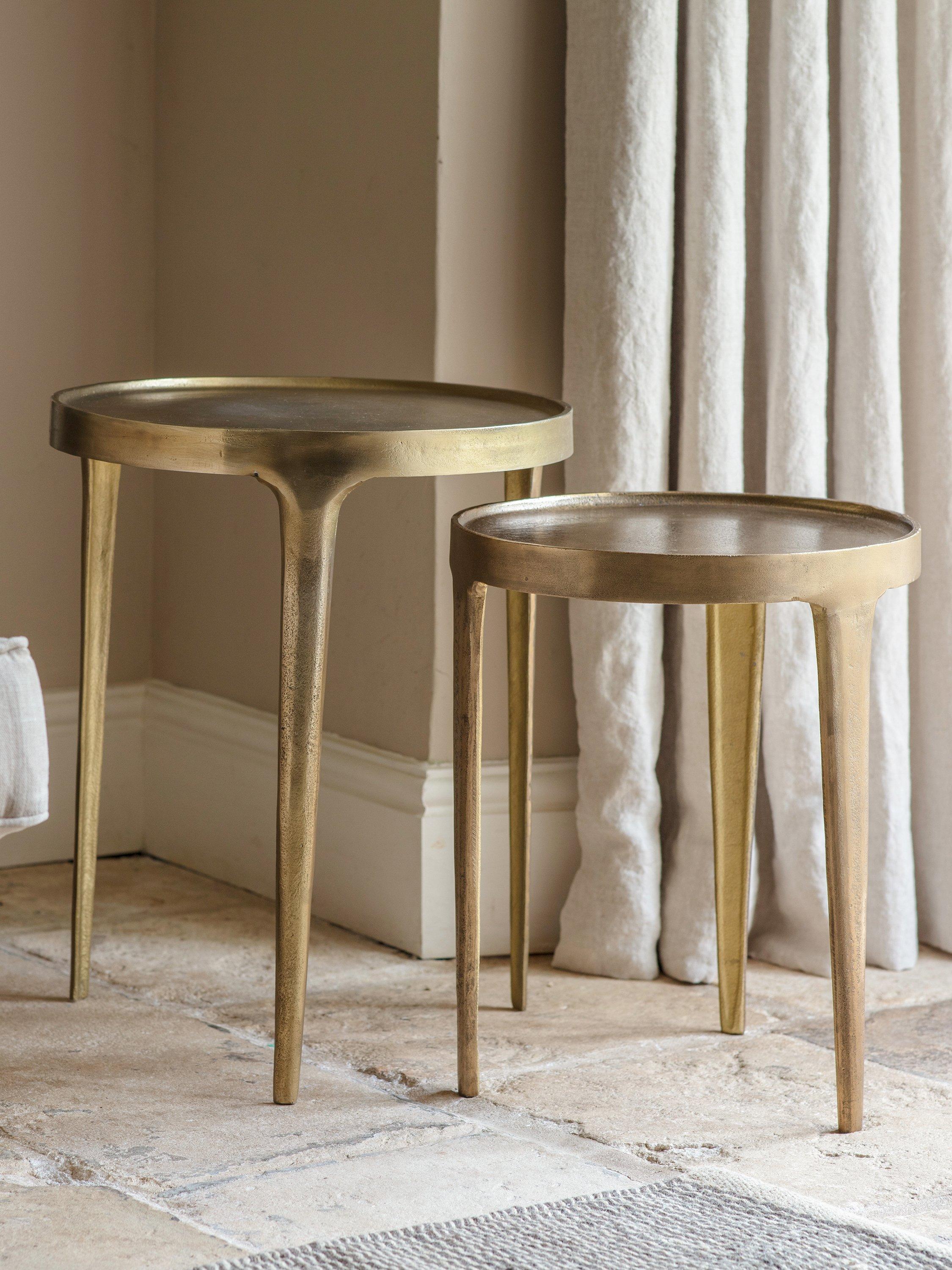 nkuku Rohia large brass side table - British product