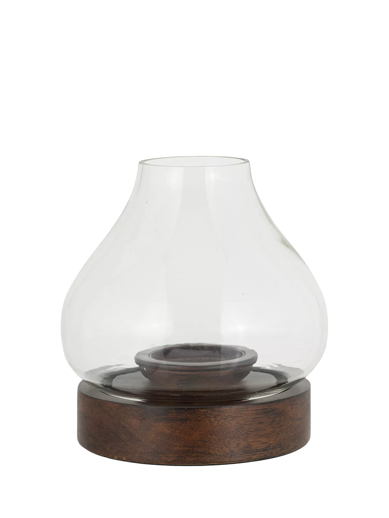nkuku Narya lantern candle holder dark stain small (British brand)
