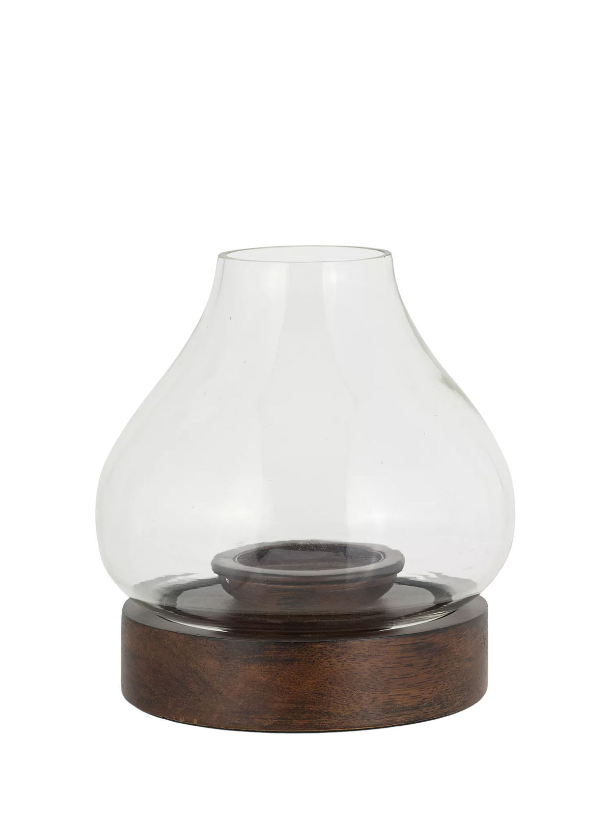 nkuku Narya lantern candle holder dark stain small (British brand)