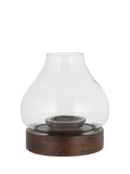 nkuku Narya lantern candle holder dark stain small (British brand)