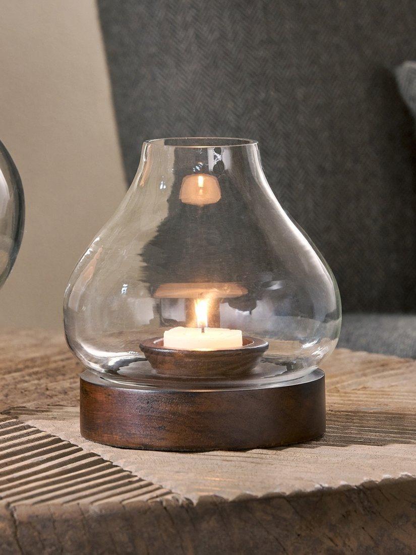 nkuku Narya lantern candle holder dark stain small (British brand)