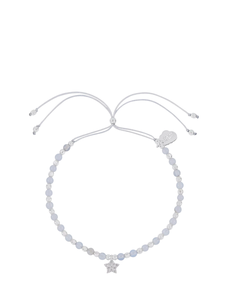 Estella Bartlett silver blue agate star beaded bracelet, UK version