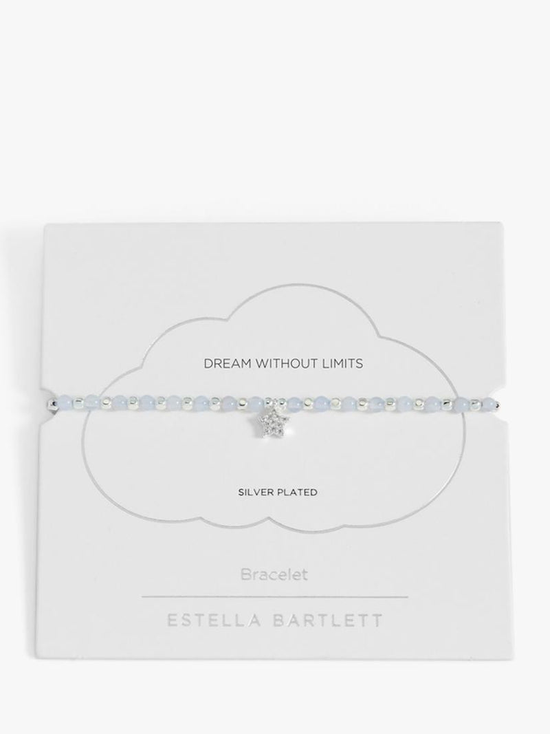 Estella Bartlett silver blue agate star beaded bracelet, UK version
