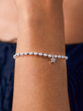 Estella Bartlett silver blue agate star beaded bracelet, UK version