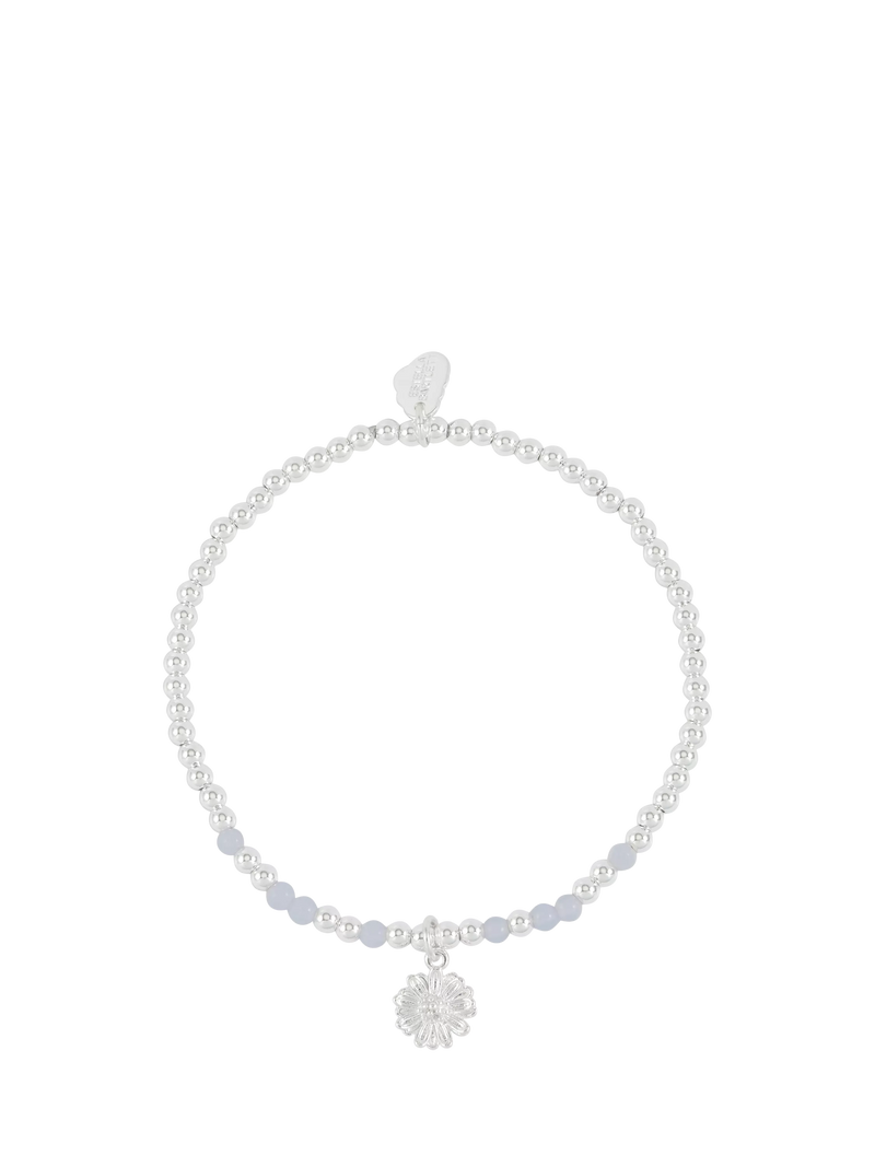 Estella Bartlett agate beaded bracelet silver blue - British product