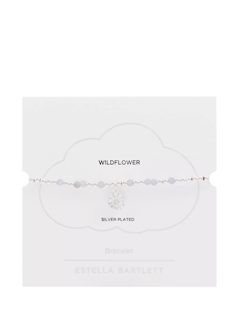 Estella Bartlett agate beaded bracelet silver blue - British product