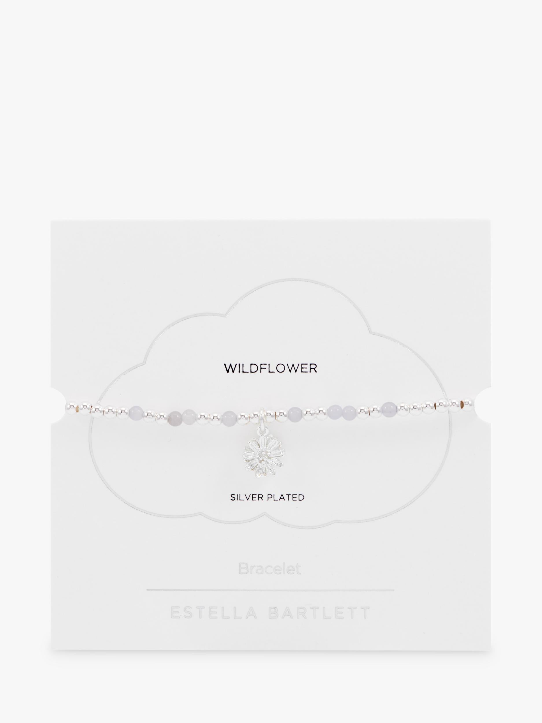 Estella Bartlett agate beaded bracelet silver blue - British product