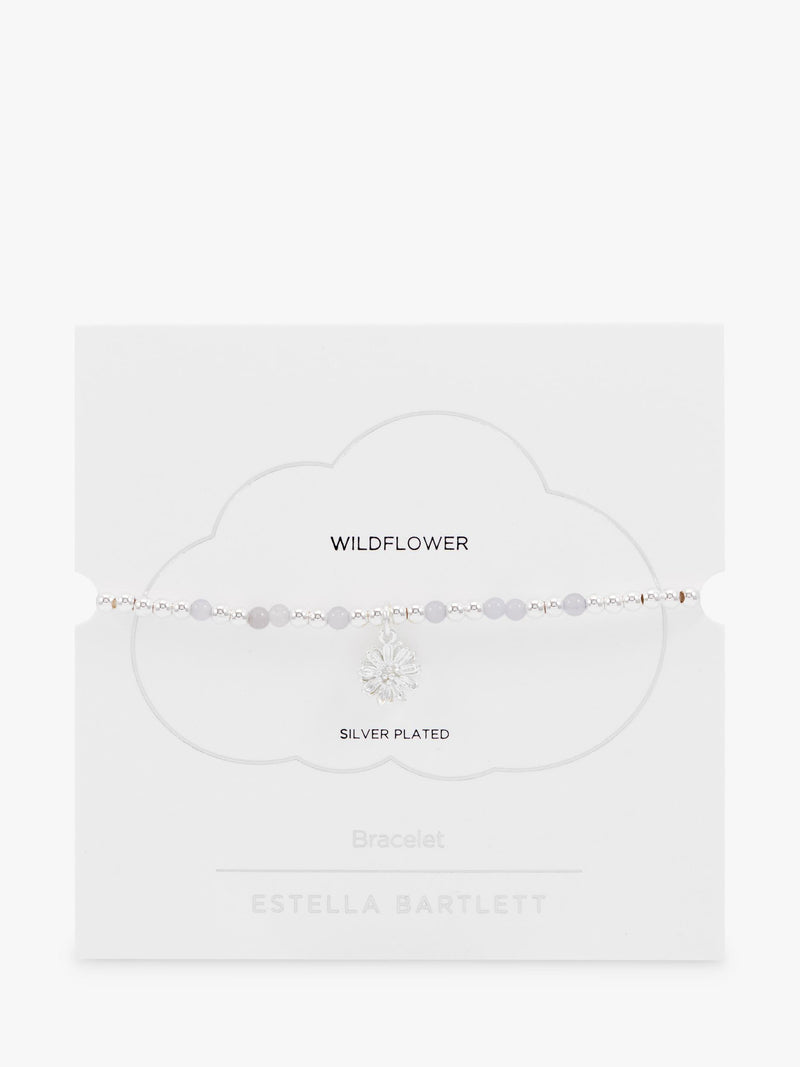 Estella Bartlett agate beaded bracelet silver blue - British product