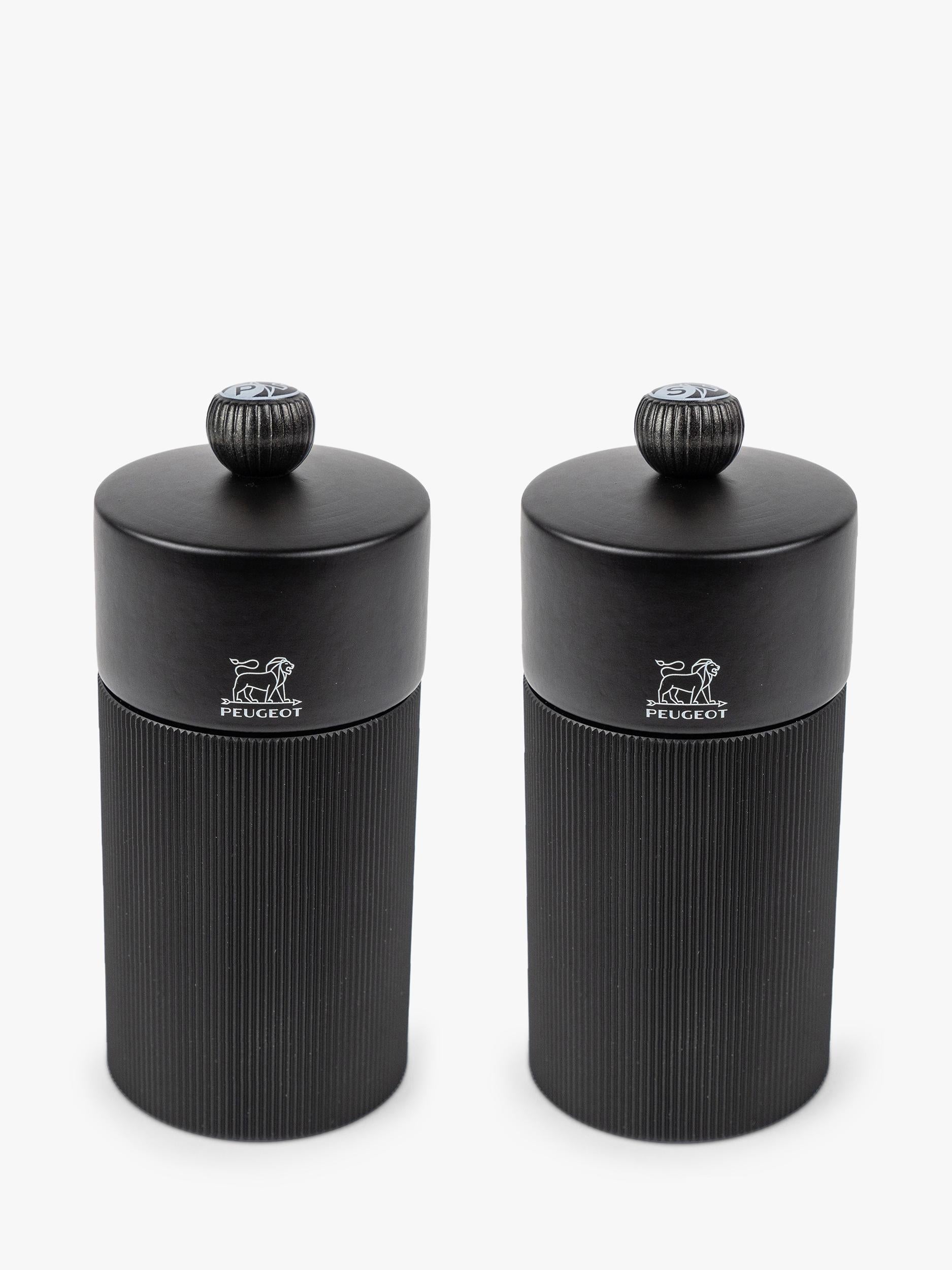 Peugeot Night Chic salt and pepper mills 12cm matt black, imported from the UK