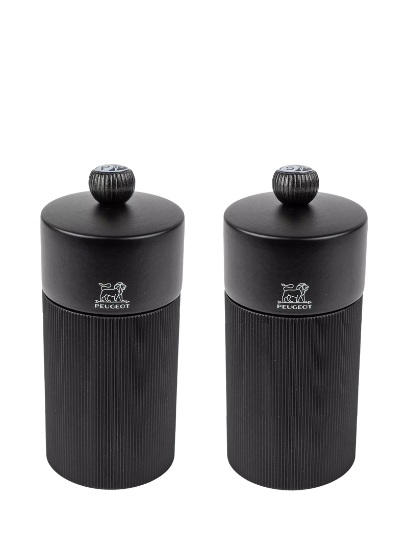 Peugeot Night Chic salt and pepper mills 12cm matt black, imported from the UK