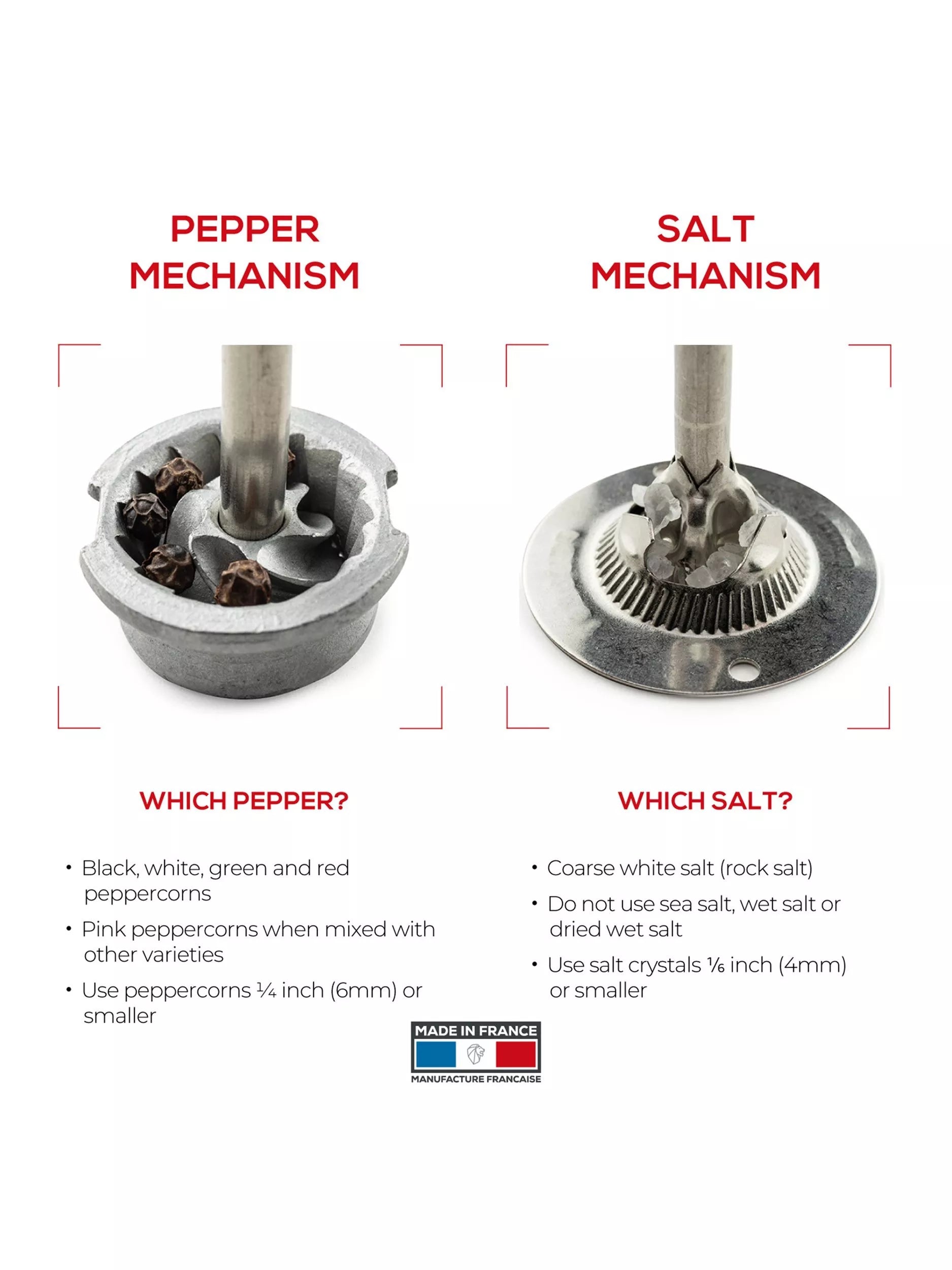Peugeot Night Chic salt and pepper mills 12cm matt black, imported from the UK