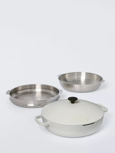 John Lewis John Lewis Aluminium Non-Stick Multi-Pan with Stainless Steel Steamer and Colander, 30cm- Buy online at McGrocer