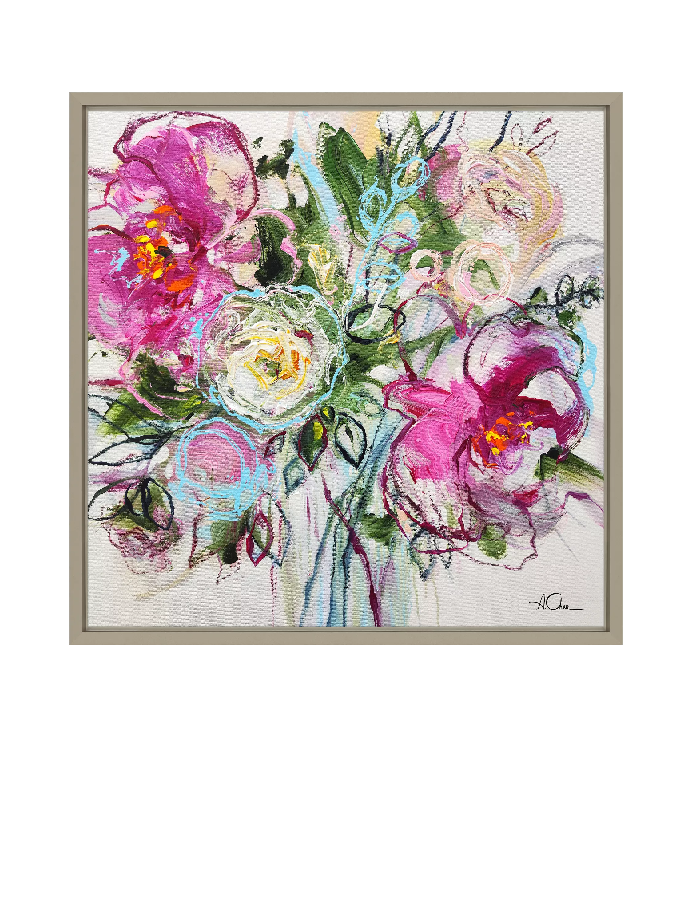 John Lewis framed canvas print Blossoms Whispers 86x86cm, imported from the UK