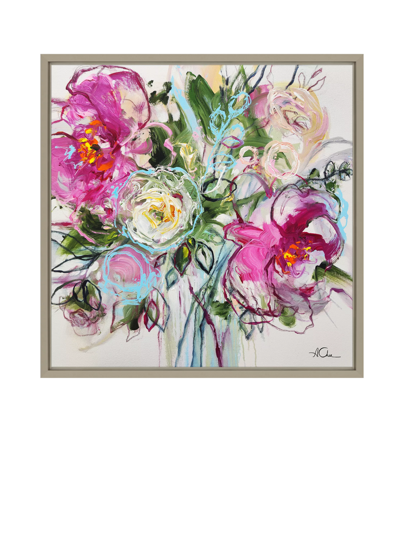 John Lewis framed canvas print Blossoms Whispers 86x86cm, imported from the UK