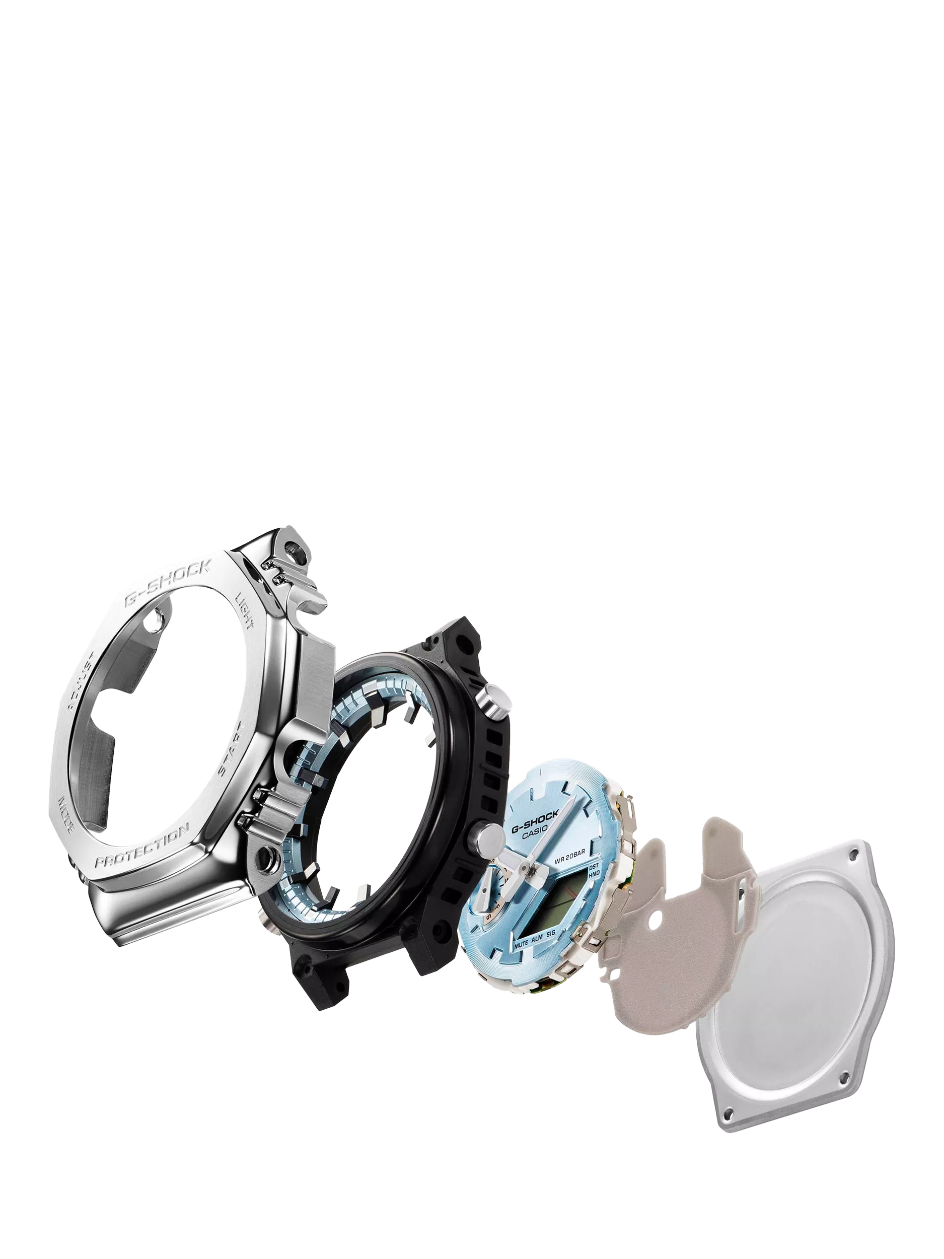 Casio G-SHOCK GM-2110D steel edition watch blue dial (British brand)